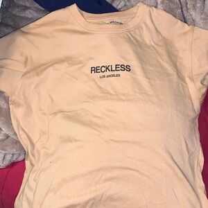 Young and Reckless brown mens tee